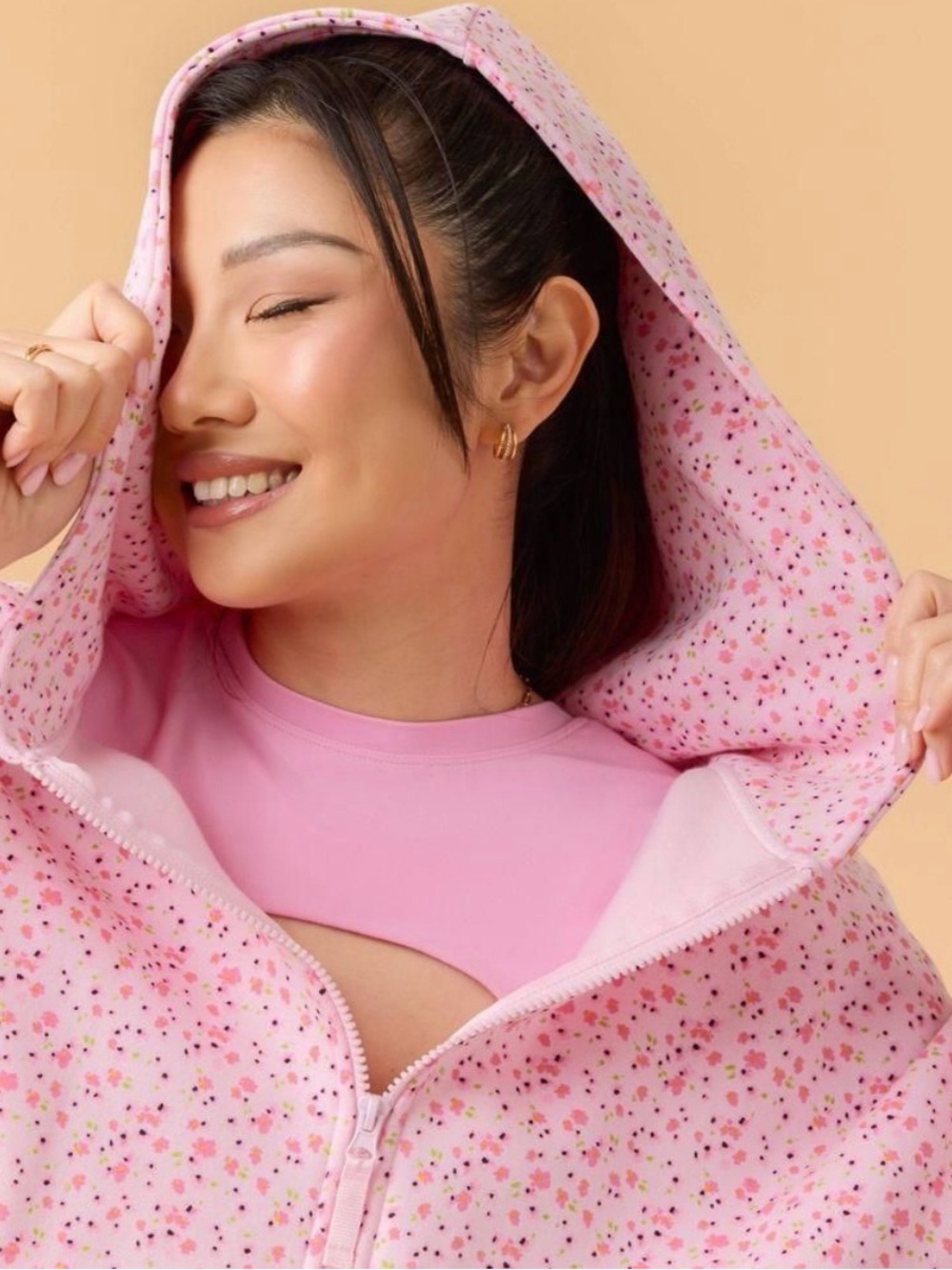 Blogilates Pink Floral Hooded Jacket - Women Intimates